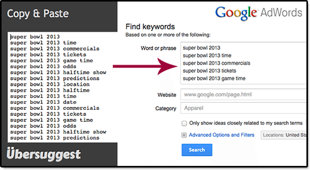 Ubersuggest and Google Keyword Tool